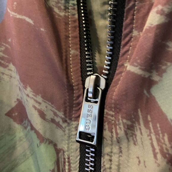 Guess Mens Large Designer bomber jacket Green, Blue, & Red brush stroke pattern - Picture 4 of 9